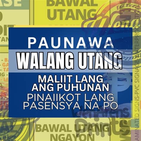 bawal utang signage|Bawal Utang Signage No Credit Bawal Umutang Signage .
